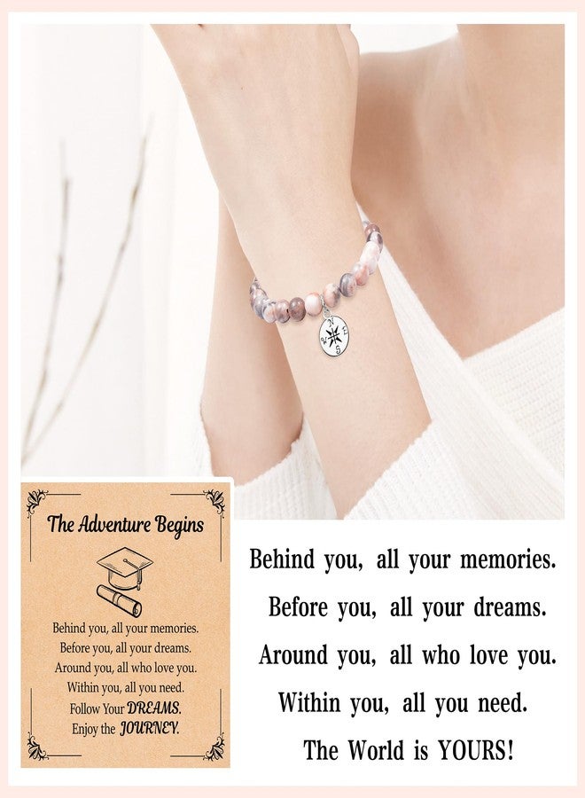 Parma77 2025 Graduation Gifts for Her, High School College Graduation Gifts for Women, Inspirational Compass/Heart Graduation Bracelets with Gift Message Card for Women Daughter Sister Friends - Image 2